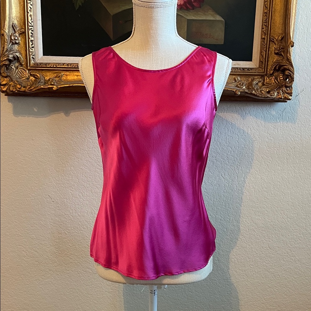 Chadwicks 100% silk Vibrant Pink Satin Camisole